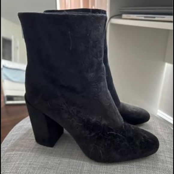 Jessica Simpson Shoes - Suede booties with flower pattern